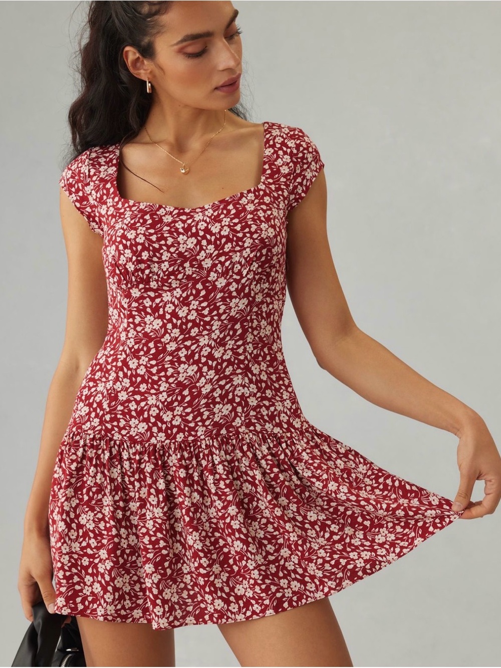 Reformation Olencia Red Floral Mini Dress Sz 4 NWT